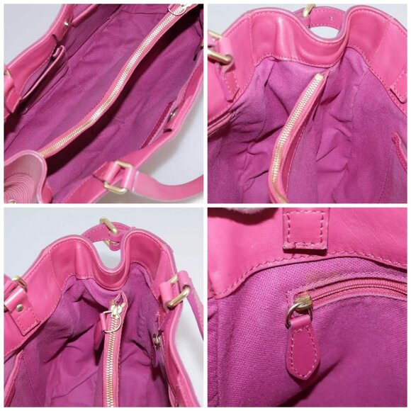 BURBERRY Blue Label Hand Bag Leather Pink Gold - Picture 14 of 15